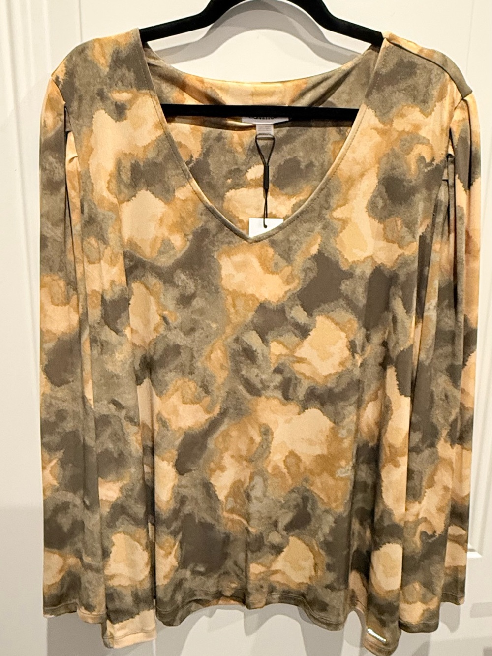 NWT CK V-Neck Long Sleeve Tie-Dye
